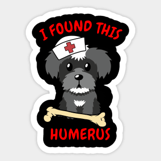 Funny schnauzer tells a lame joke Sticker